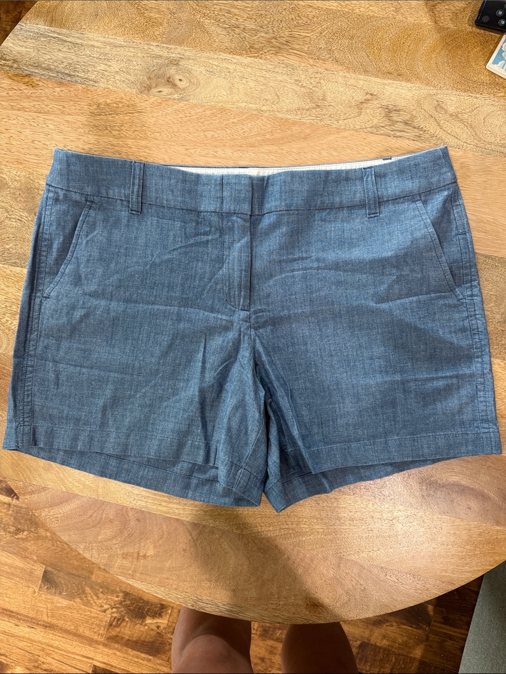 J. Crew Tailored Chambray-Style Shorts in Blue